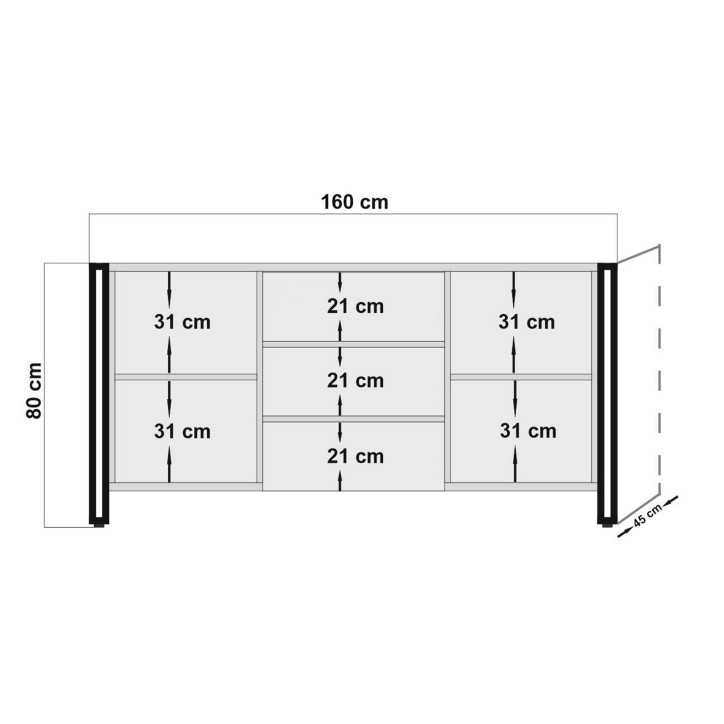 Conjunto de muebles de salón Cosmo -TKM.15 pino atlántico negro