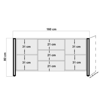 Conjunto de muebles de salón Cosmo -TKM.15 pino atlántico negro - 863SPH4415