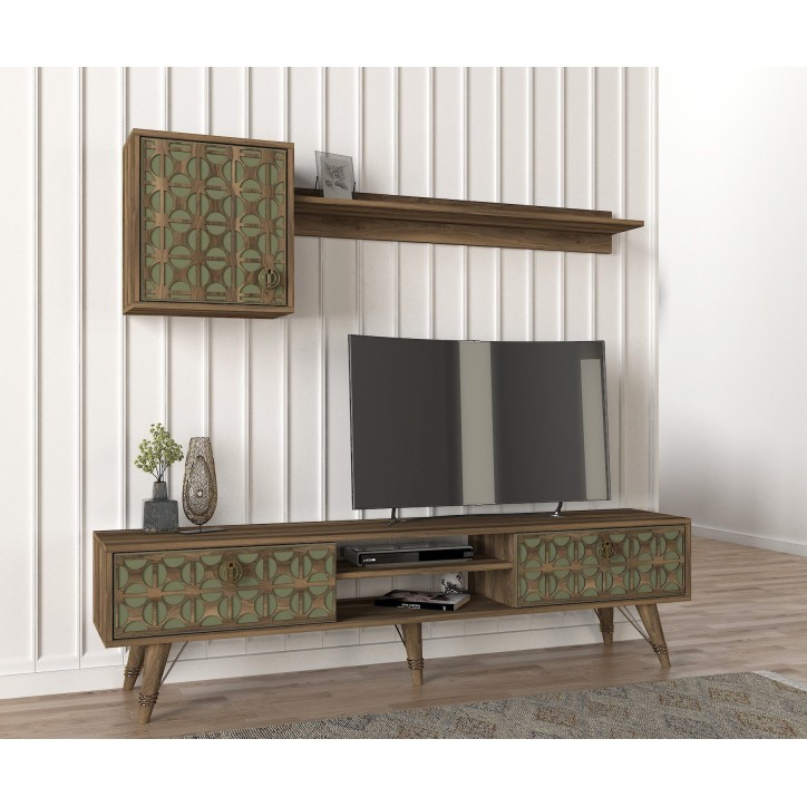 Mueble TV con estante Valente nogal