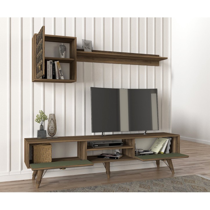 Mueble TV con estante Valente nogal