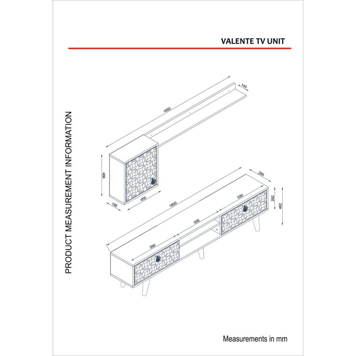 Mueble TV con estante Valente nogal