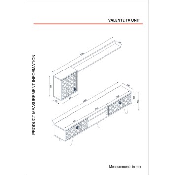 Mueble TV con estante Valente nogal - 804TRH3022