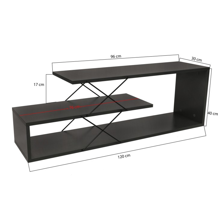 Mueble TV Zigzag antracita