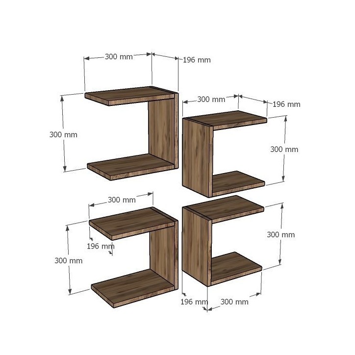 Estante de pared Base roble zafiro