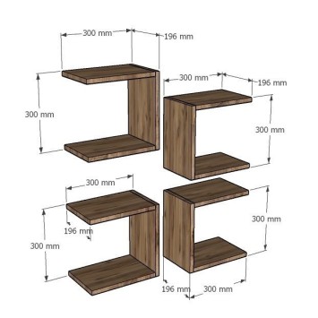 Estante de pared Base roble zafiro - 495SSE1105