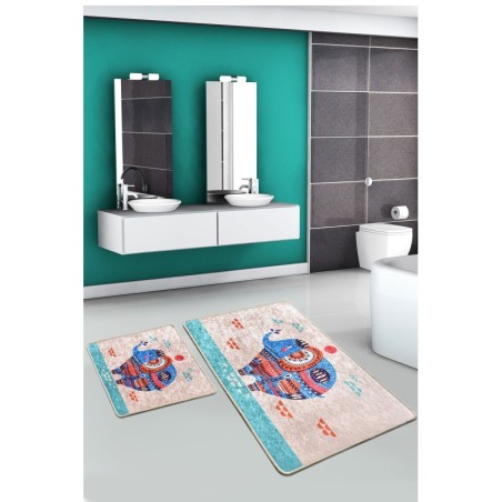 Alfombra de baño Set (2 piezas) Etnic Rectangle multicolor