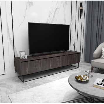 Mueble TV Kordon 180 negro marrón oscuro - 854KLN3075