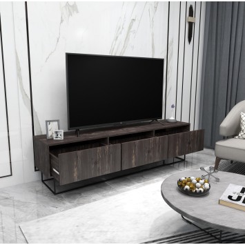 Mueble TV Kordon 180 negro marrón oscuro - 854KLN3075