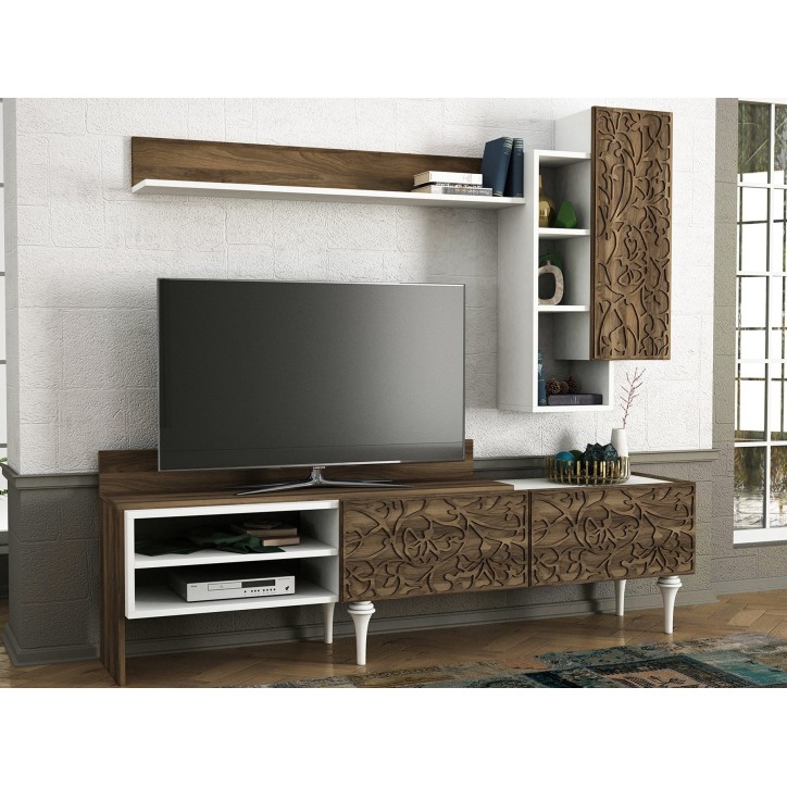 Mueble TV con estante Lenti nogal