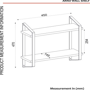 Estante de pared Arno negro nogal - 804TRH1610