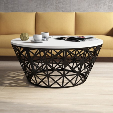 Mesa de centro Stil Metal Ferforje blanco negro