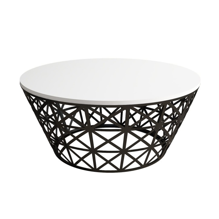 Mesa de centro Stil Metal Ferforje blanco negro