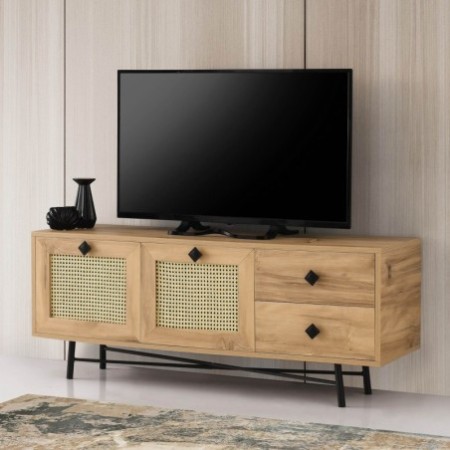 Mueble TV Hapsiyas 140 roble negro