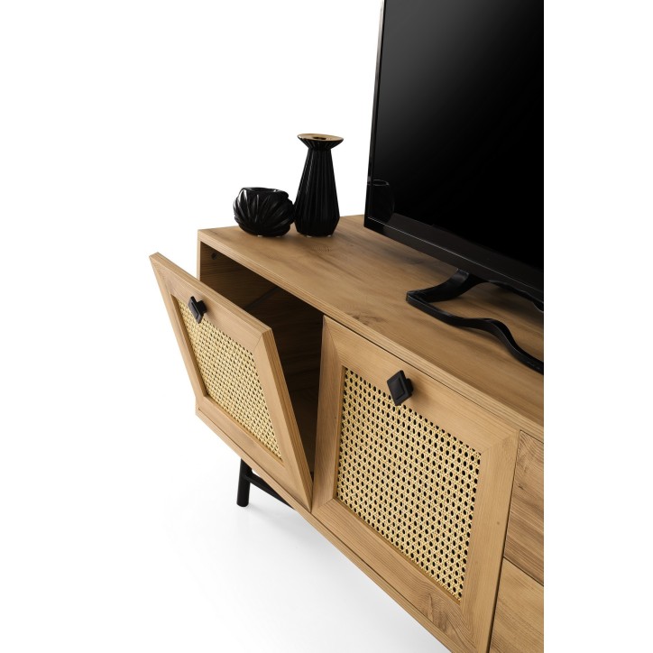 Mueble TV Hapsiyas 140 roble negro