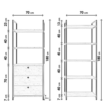 Estantería Kayra L1169 nogal - 285LCV1177