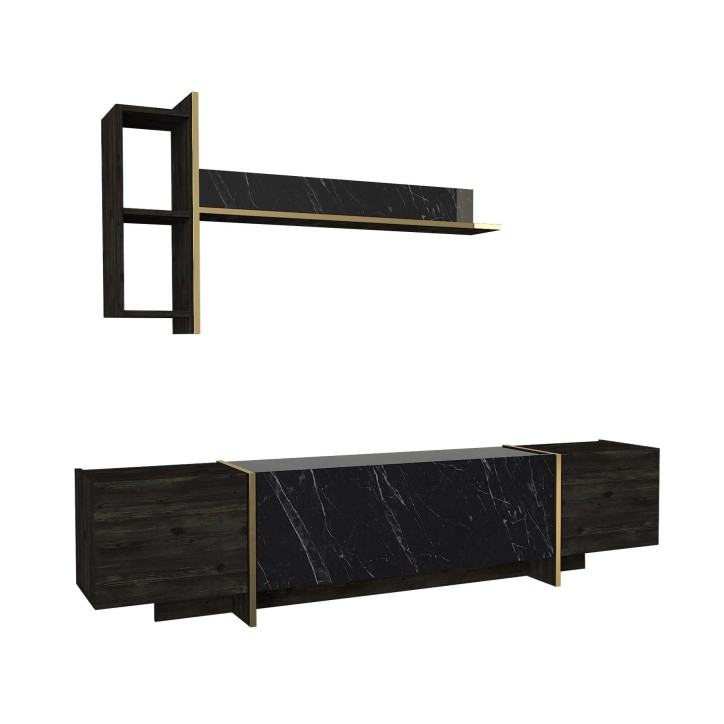 Conjunto de muebles de salón Veyron 1 dorado negro