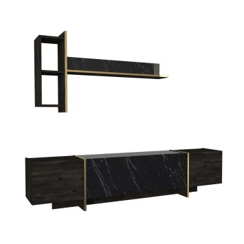 Conjunto de muebles de salón Veyron 1 dorado negro - 542TLN3101