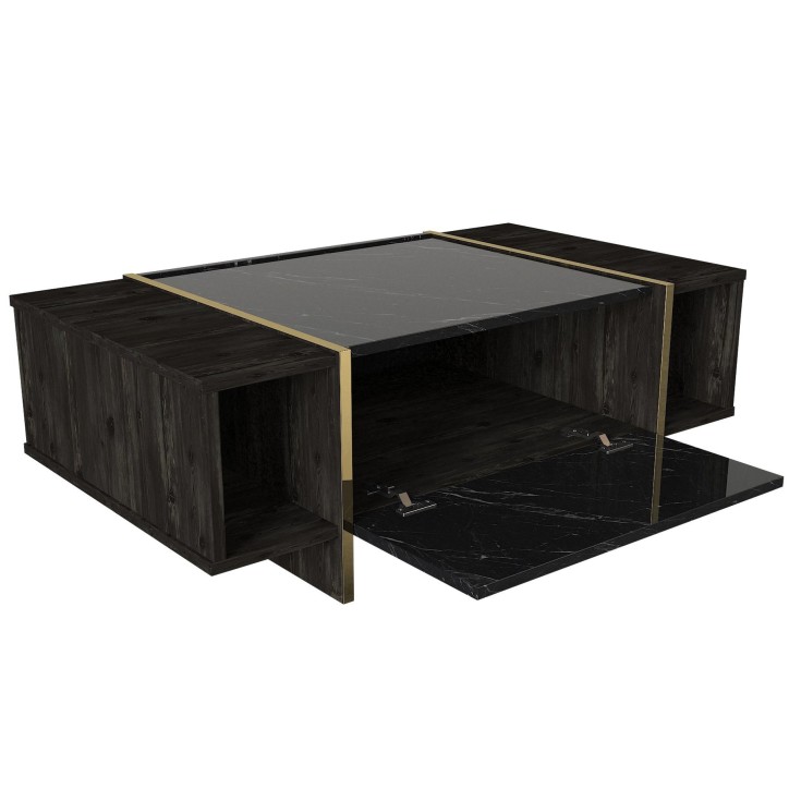 Conjunto de muebles de salón Veyron 1 dorado negro