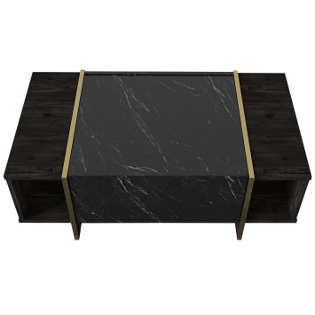 Conjunto de muebles de salón Veyron 1 dorado negro - 542TLN3101