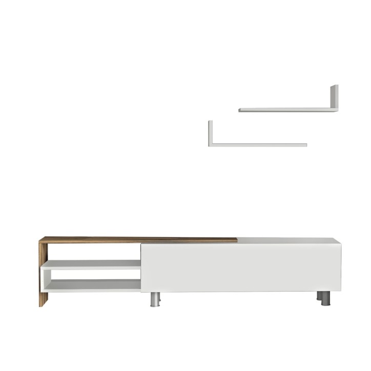 Mueble TV con estante Dizayn nogal blanco