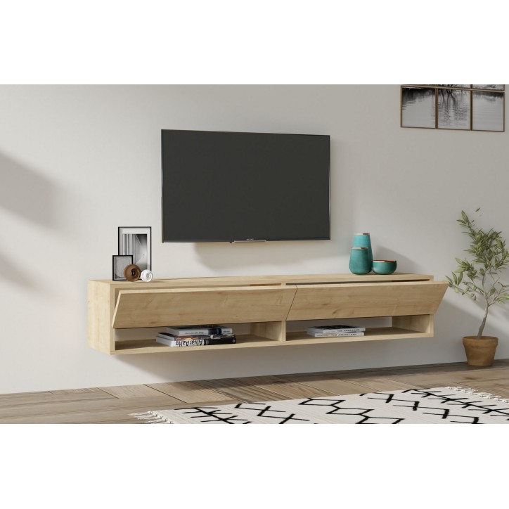 Mueble TV con estante Arges roble zafiro