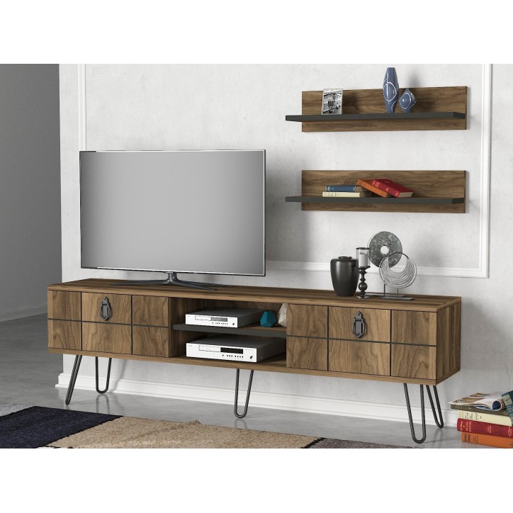 Mueble TV con estante Rialto nogal