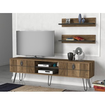 Mueble TV con estante Rialto nogal - 804TRH3018