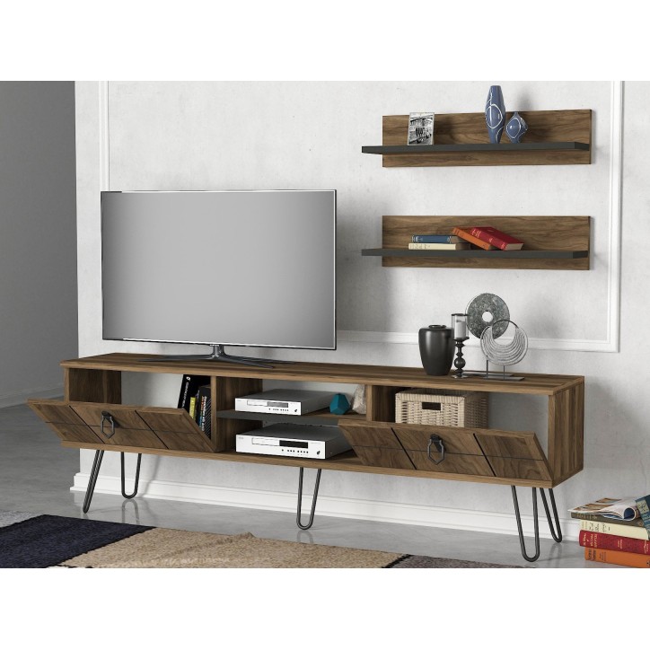 Mueble TV con estante Rialto nogal