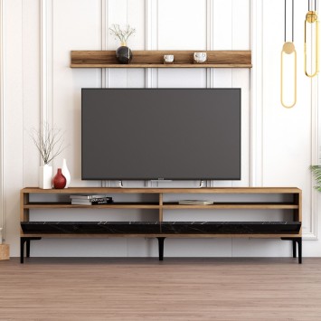 Mueble TV con estante Istanbul negro nogal - 845HCT3101