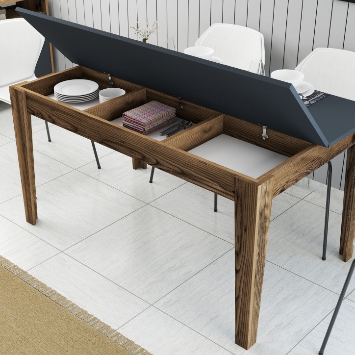 Mesa comedor Milan 513 antracita nogal