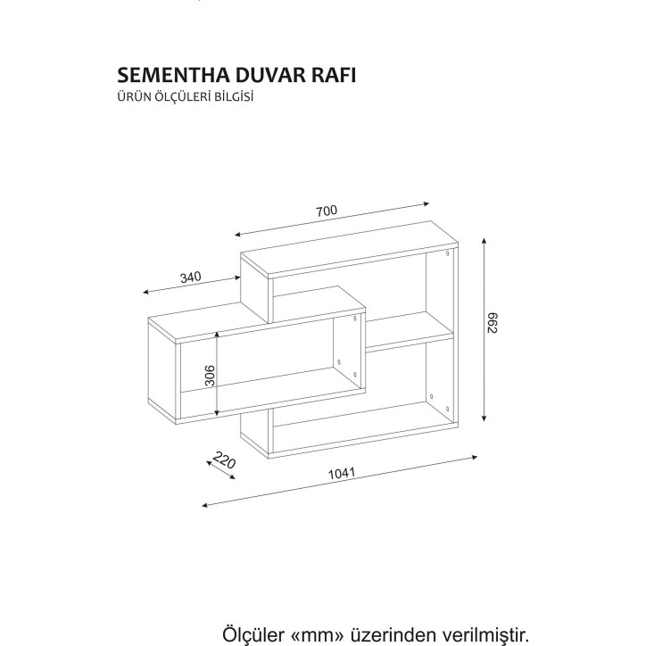 Estante de pared Sementha nogal blanco