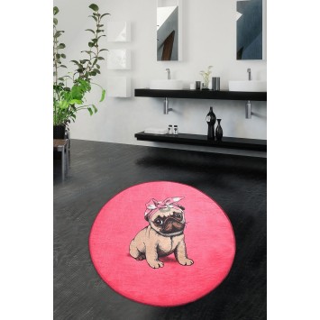 Alfombra de baño Pink Pug DJT (100 cm) multicolor