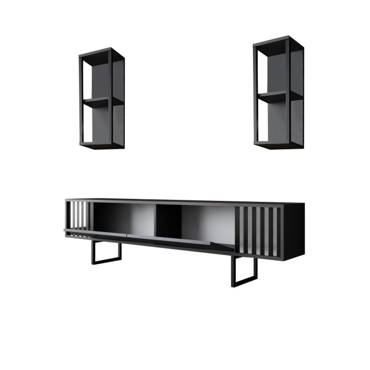 Mueble TV con estante Chrome Line antracita negro