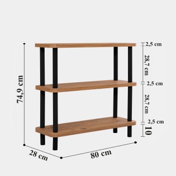 Librería Step pino atlántico negro - 688DRA1210