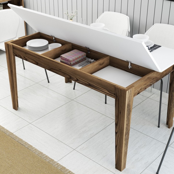 Mesa comedor Milan 514 blanco nogal