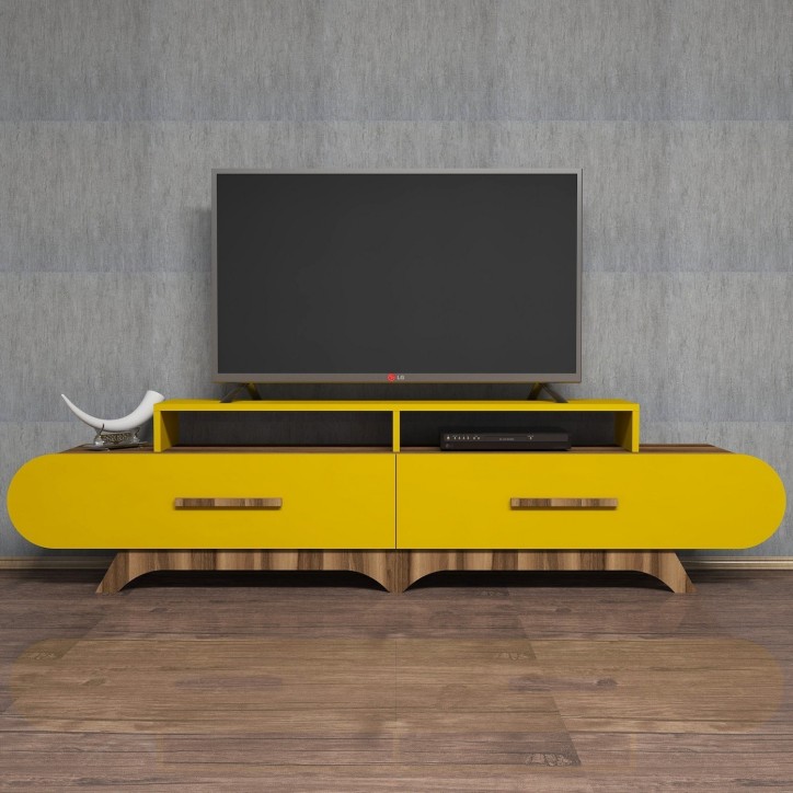 Mueble TV Flora amarillo nogal