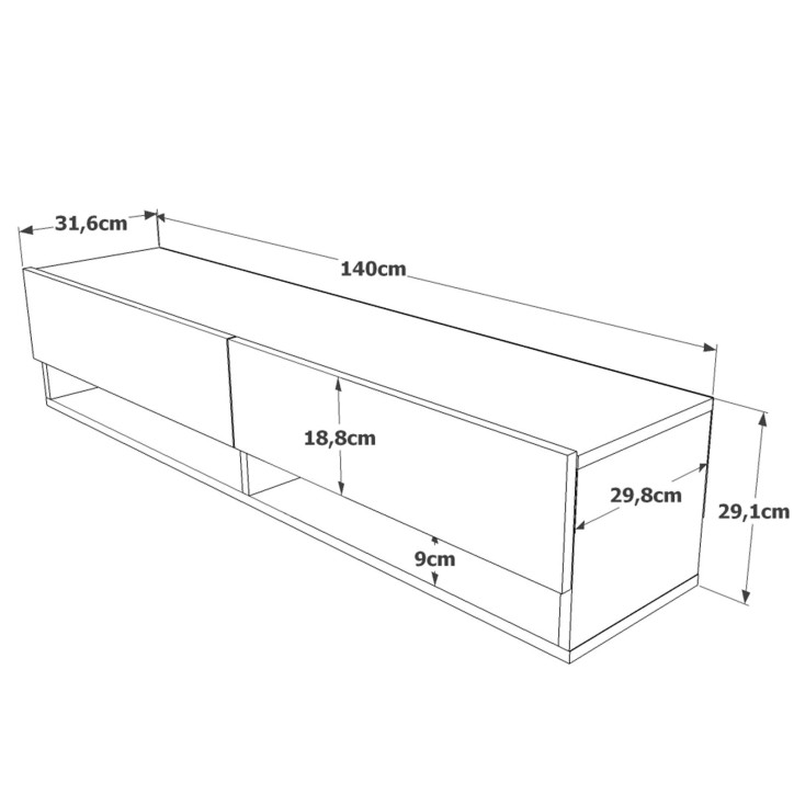 Mueble TV con estante FR11-A pino atlántico