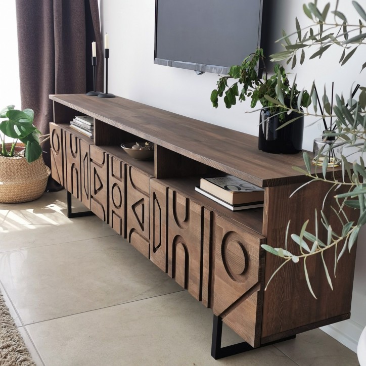 Mueble TV con estante Aristo nogal