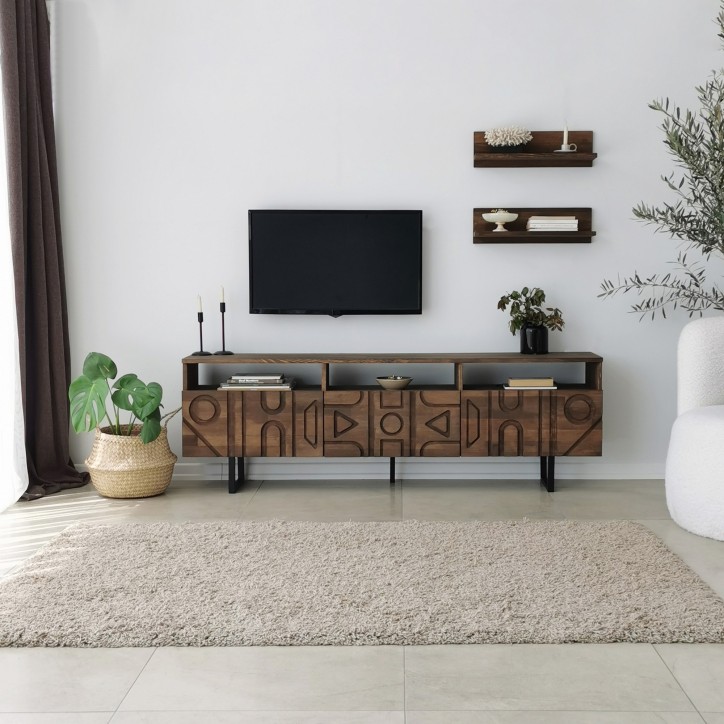 Mueble TV con estante Aristo nogal