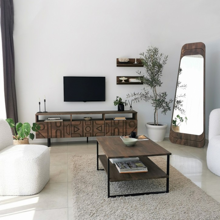 Mueble TV con estante Aristo nogal