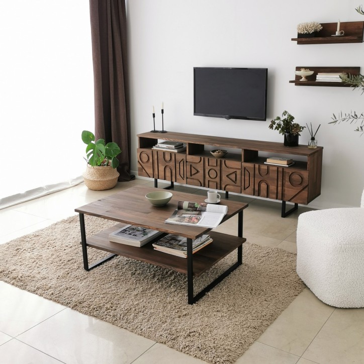 Mueble TV con estante Aristo nogal