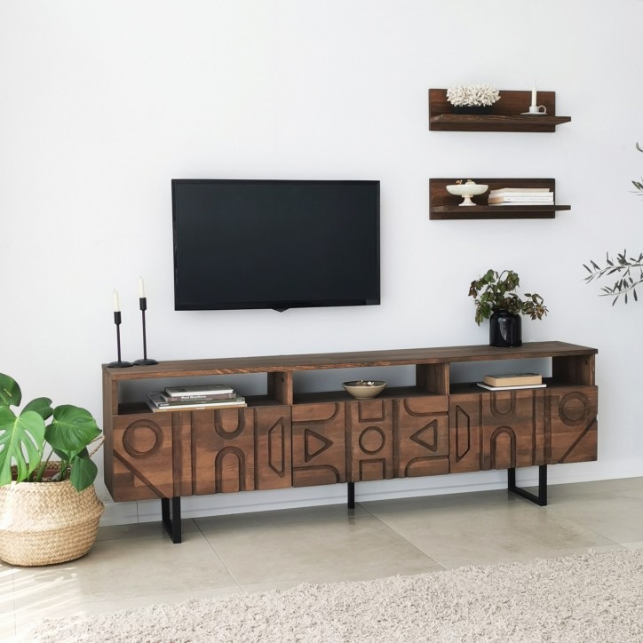 Mueble TV con estante Aristo nogal