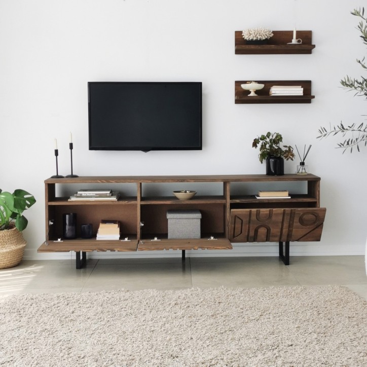 Mueble TV con estante Aristo nogal