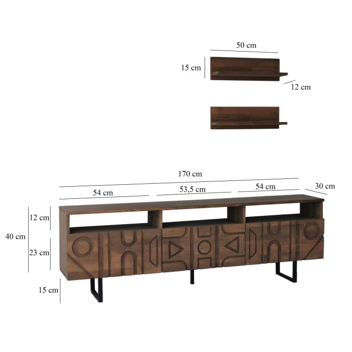 Mueble TV con estante Aristo nogal