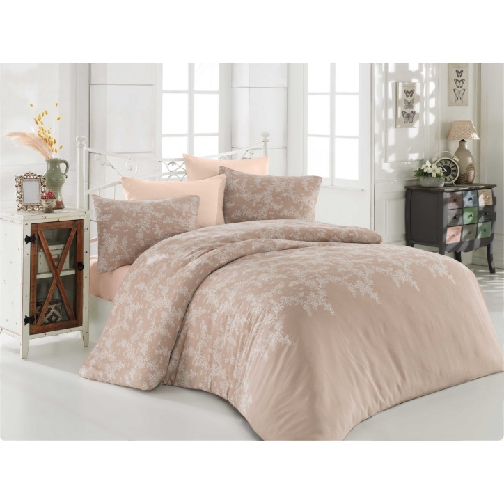 Juego ropa de cama Super King Rette  blanco beige