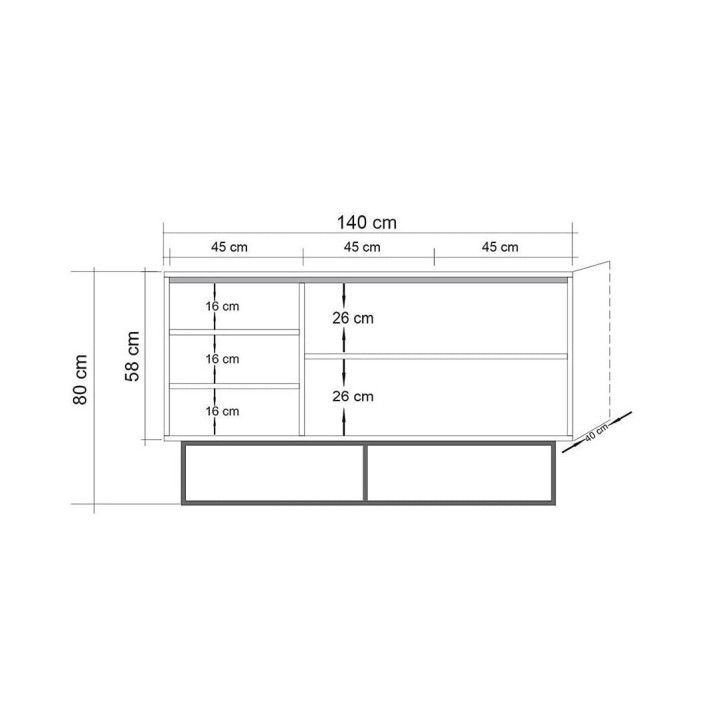 Mueble auxiliar Quantum Mar Mosaic pino atlántico negro marrón