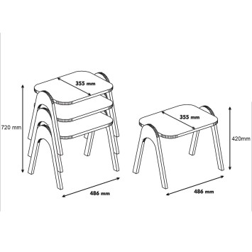 Set mesas de café (3 piezas) Paris crema nogal - 845HCT2822