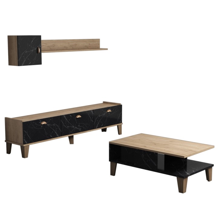 Conjunto de muebles de salón Sumer G5030 mármol roble