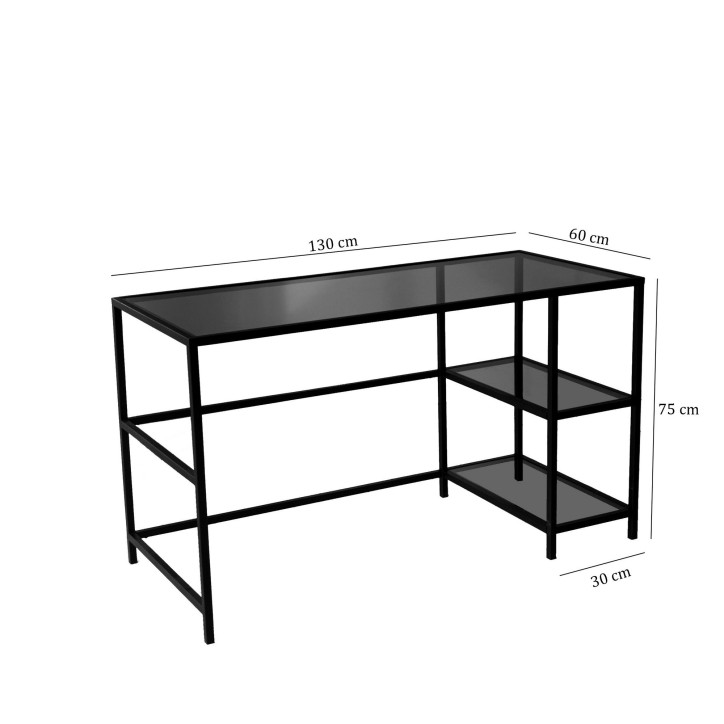 Escritorio de estudio Massası 130x60cm M101F humo negro