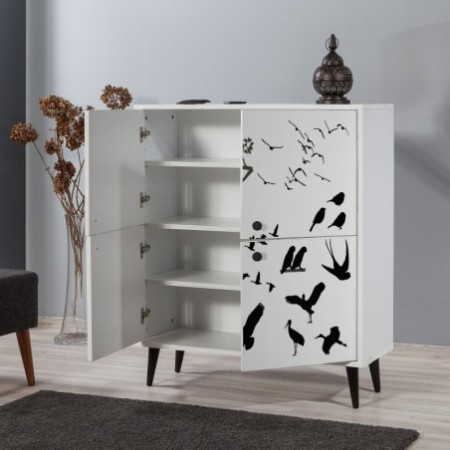 Mueble auxiliar Multilüx Manyas blanco negro